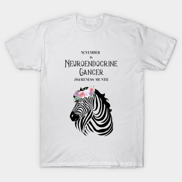 Neuroendocrine Cancer Awareness,November,Zebra Strong T-Shirt by allthumbs